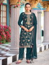 Priyanshi By Mrudangi Pure Viscoues Jaquard Embroidered Work Top With Bottom Dupatta Wholesale Online